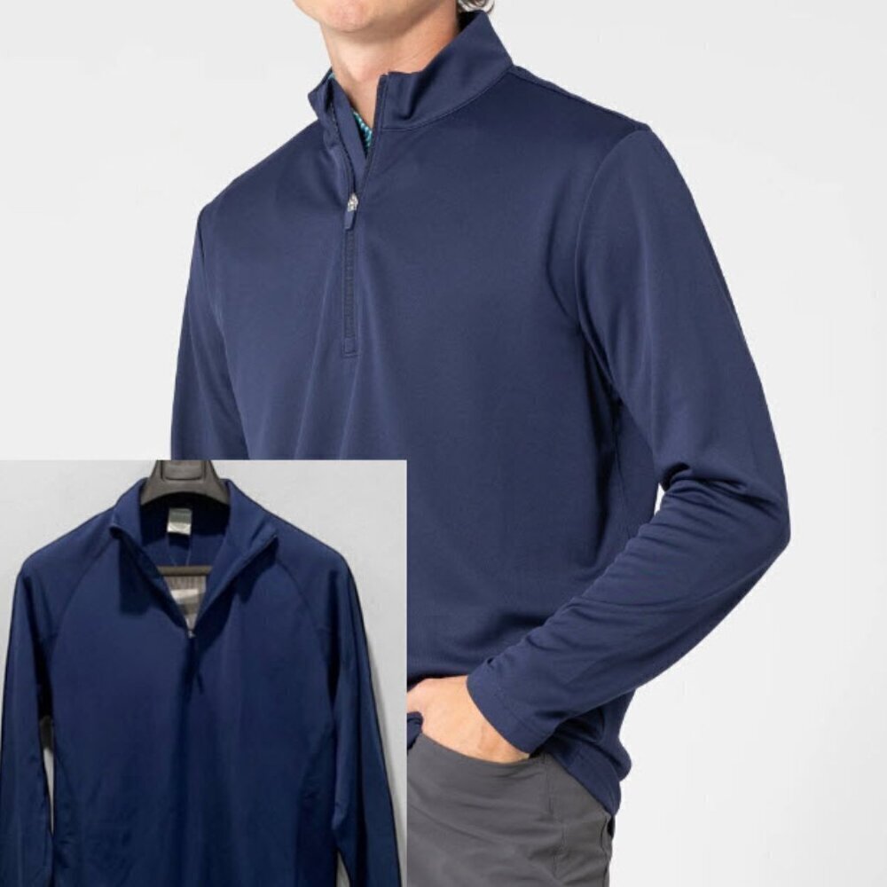 Level Wear Blue 3/4 zip Long Sleeve Pullover